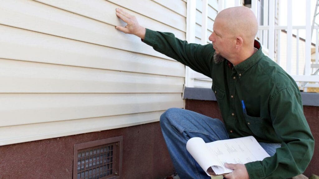 A professional home appraiser inspecting a property